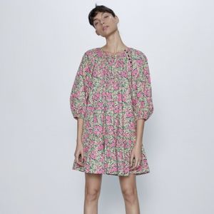 NWT ZARA Floral Puff dress